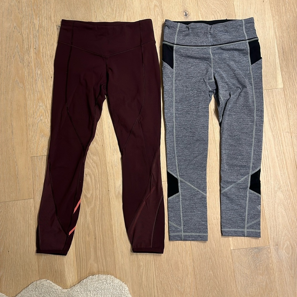 Lululemon cropped leggings - great condition - size 4